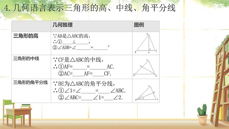 初中数学人教版八年级上册11.1.2 三角形的高、中线与角平分线 课件第8页