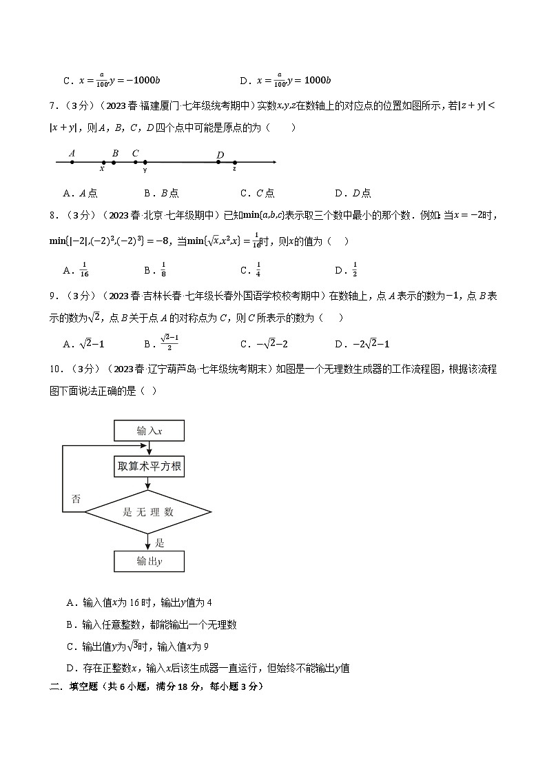 人教版七年级数学下册举一反三专题6.5实数章末拔尖卷(学生版+解析)第2页