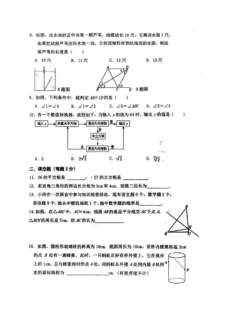 辽宁省沈阳市第一二六中学2024-2025学年上学期八年级期初开学考试数学试卷02