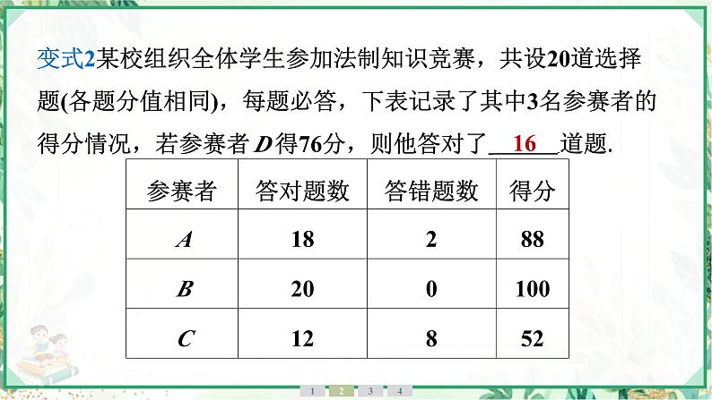 人教版2024-2025学年七年级数学上册5.3　第3课时　积分问题与数字问题（学案课件）07