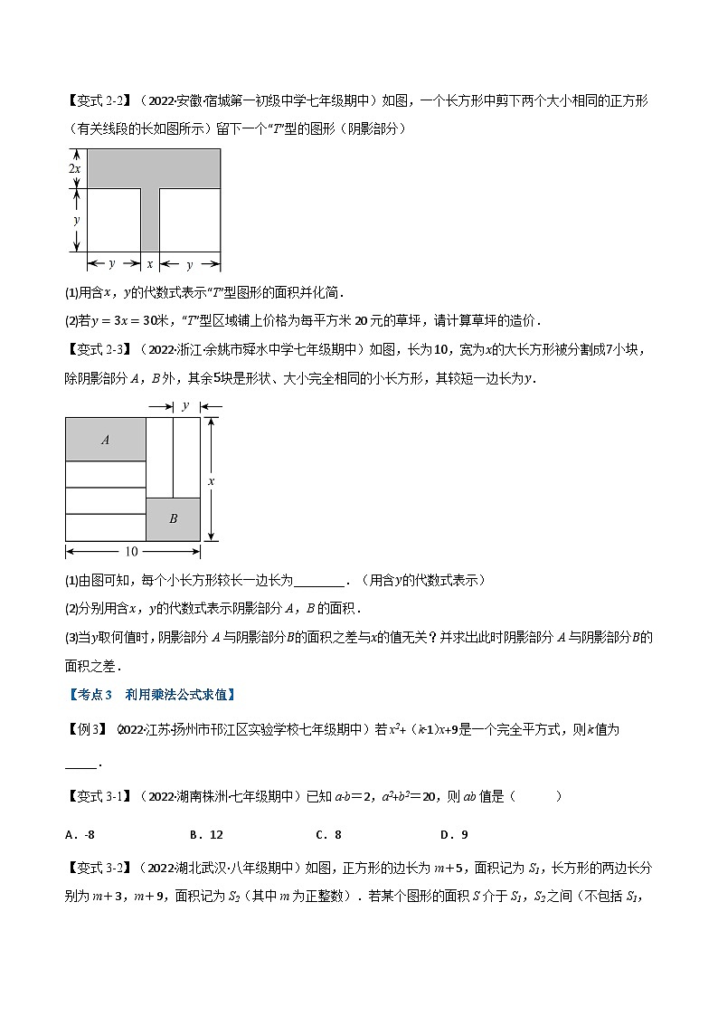 苏科版七年级数学下册举一反三系列13.3期中期末专项复习之整式乘法与因式分解十八大必考点同步练习(学生版+解析)第3页