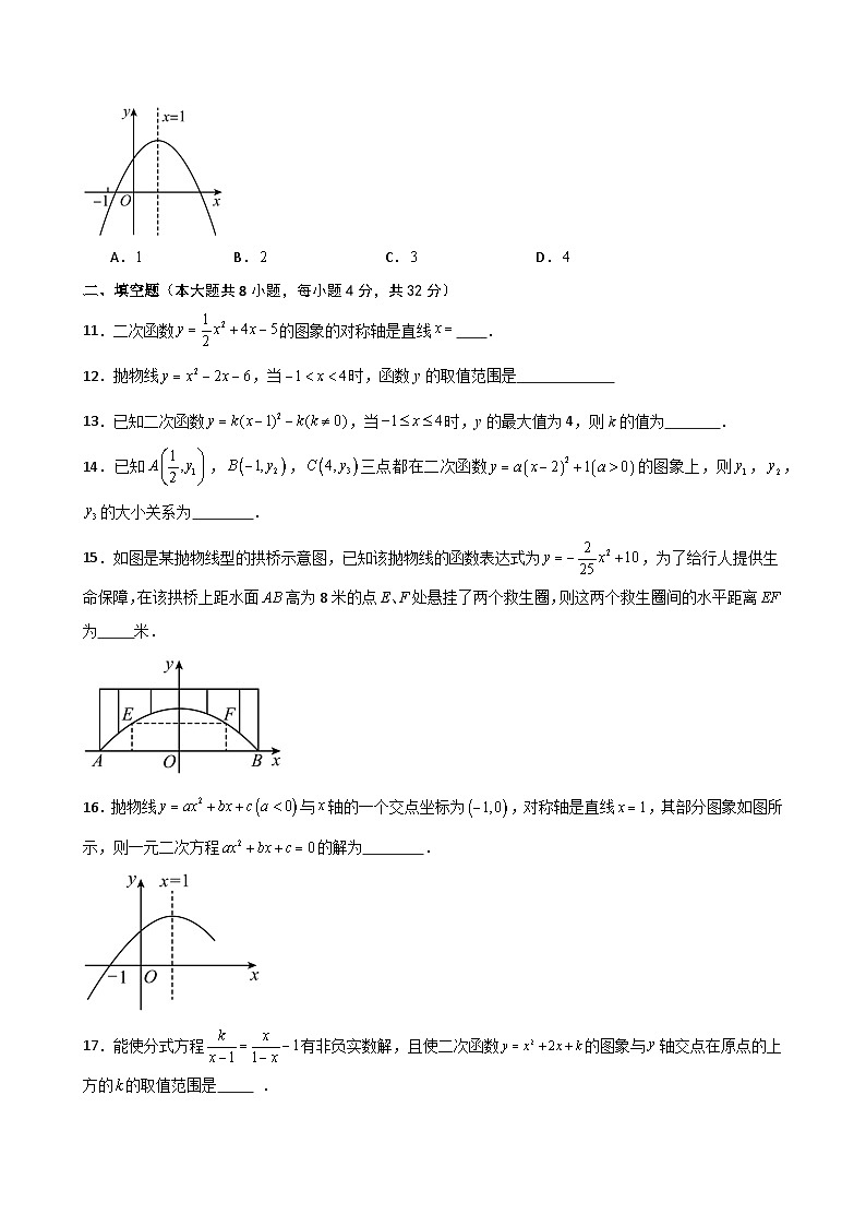 第22章 二次函数（单元测试·基础卷） -2024-2025学年九年级数学上册基础知识专项突破讲与练（人教版）第3页