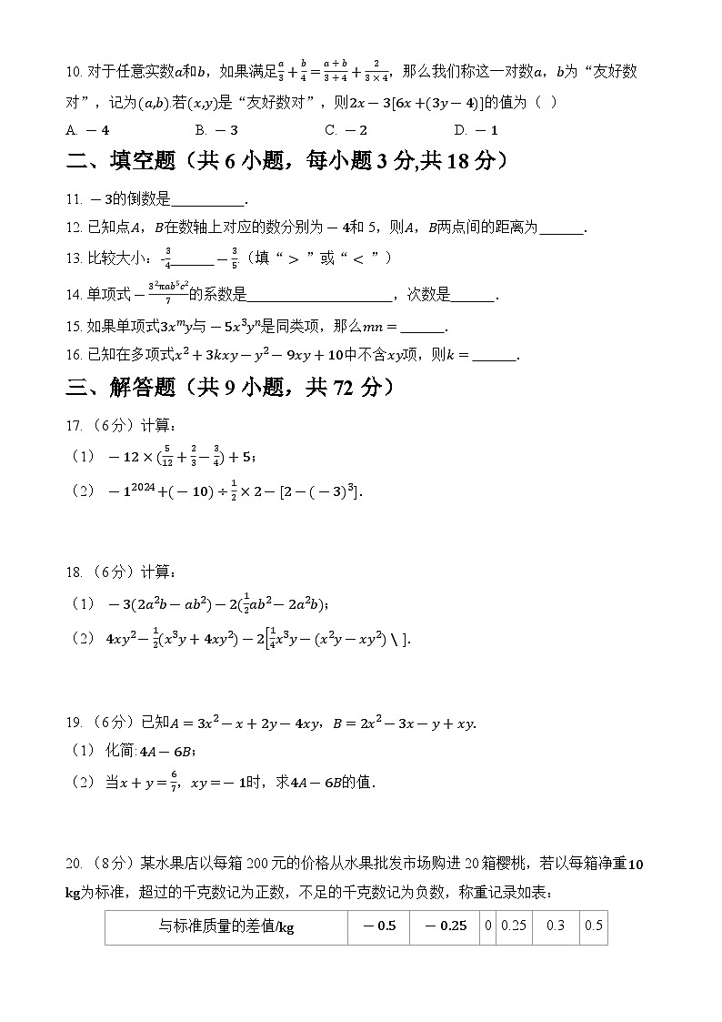 2024-2025学年人教版七年级上学期数学期中质量检测卷+第2页