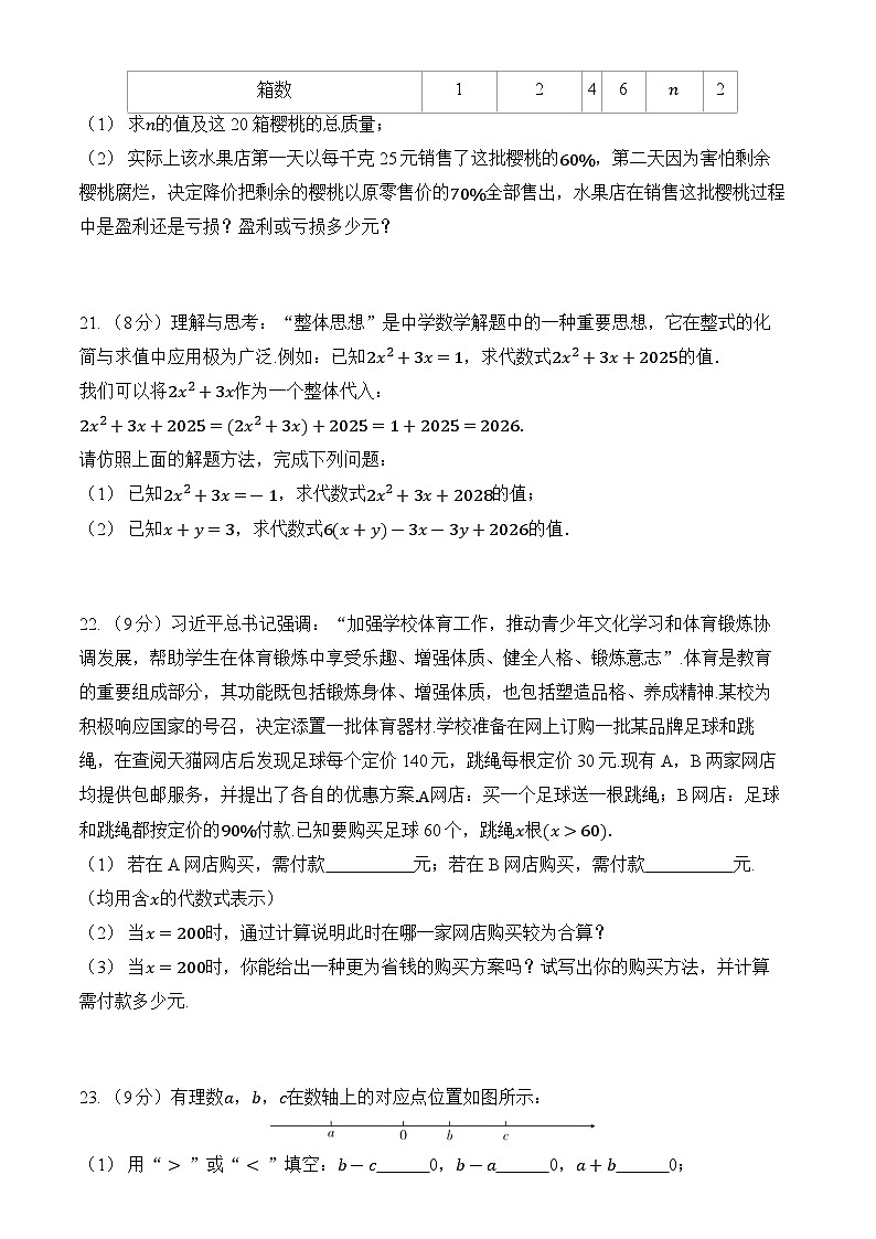 2024-2025学年人教版七年级上学期数学期中质量检测卷+第3页