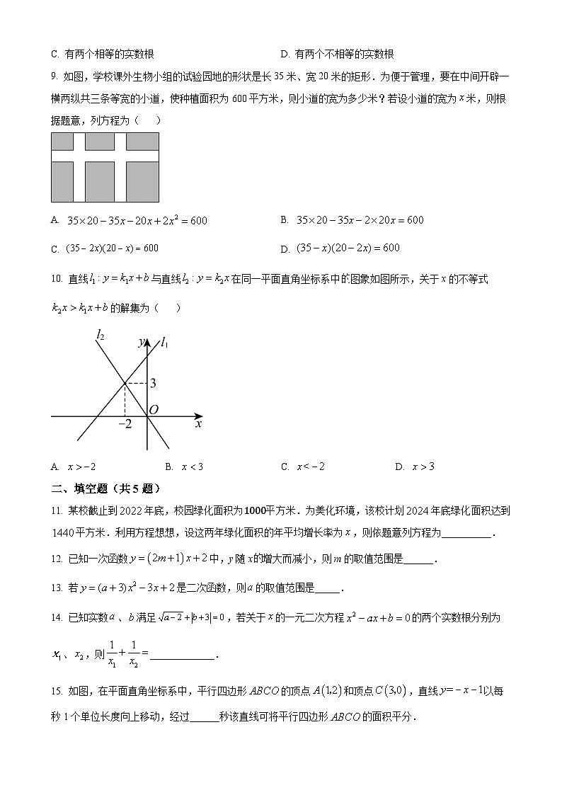 河南省息县部分学校2024-2025学年九年级上学期开学考试数学试题（原卷版）02