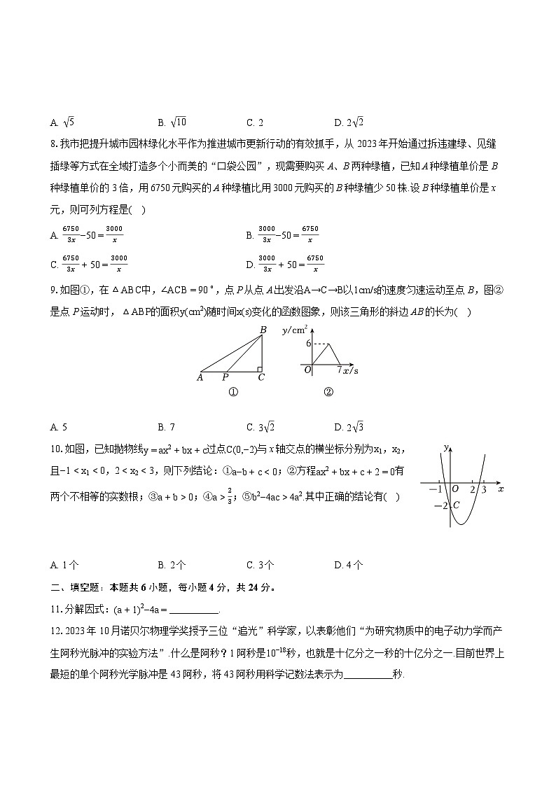 2024年四川省广元市中考数学试卷（含详细答案解析）02