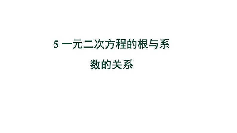 2.5《一元二次方程的根与系数的关系》北师大版九年级上册教学课件1第1页