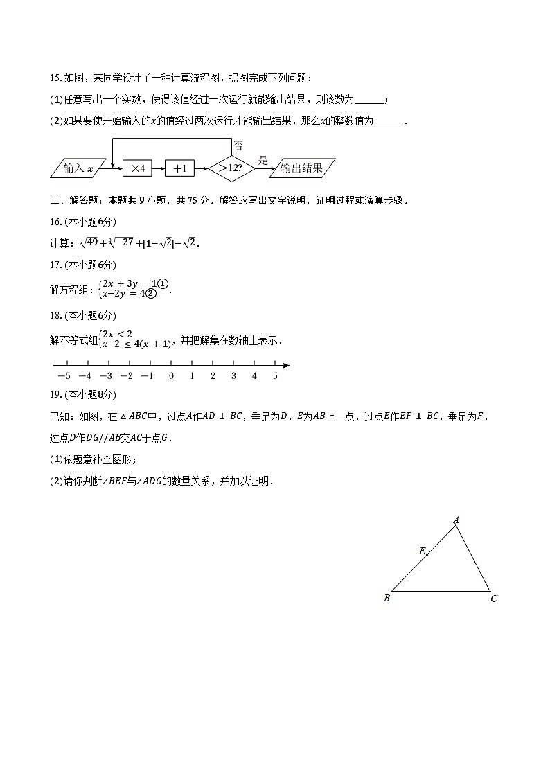 2023-2024学年湖北省荆州市石首市七年级（下）期末数学试卷（含答案）第3页