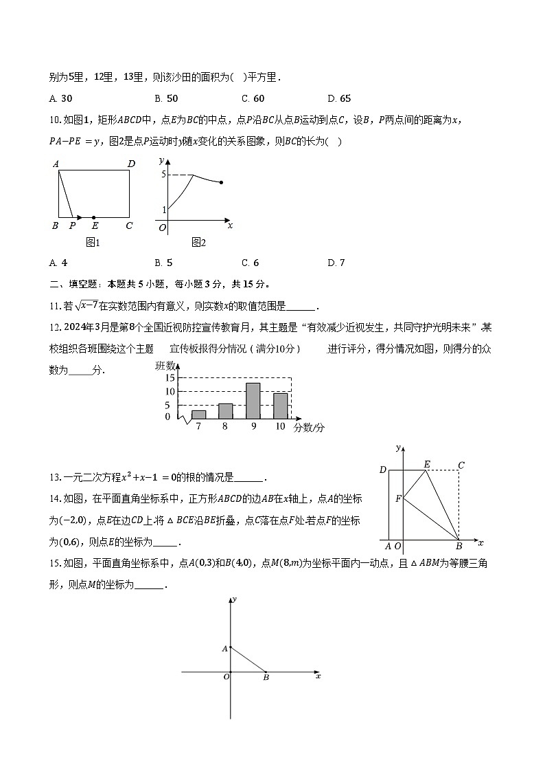 2024-2025学年河南省信阳市淮滨县九年级（上）开学数学试卷（含答案）02