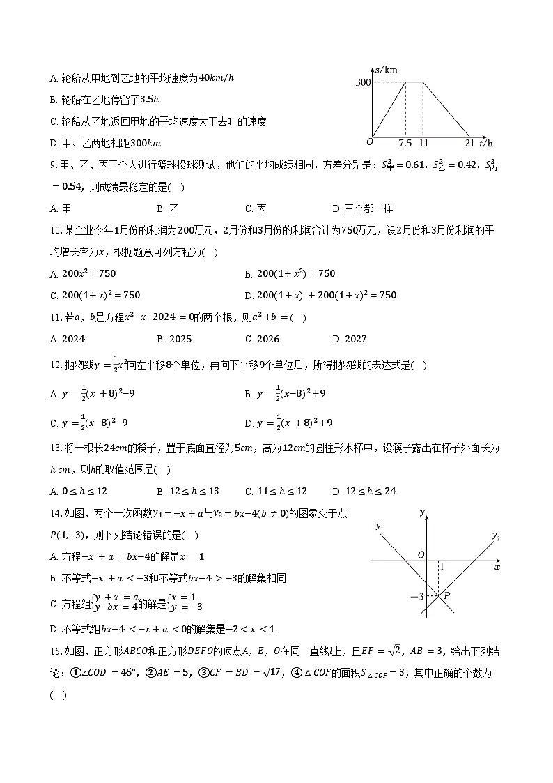 2024-2025学年云南省昆明三中九年级（上）开学数学试卷（含解析）第2页