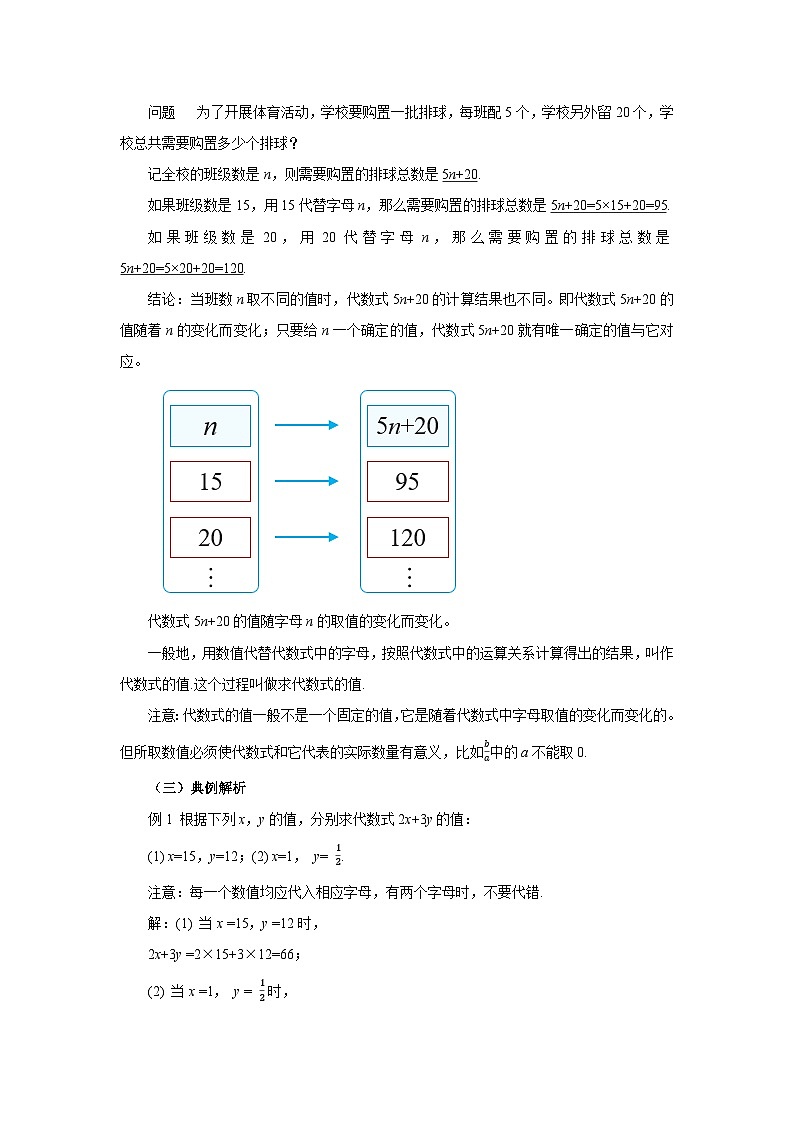 2024秋季人教版七年级上册数学  3.2代数式的值  PPT课件+教案+习题02