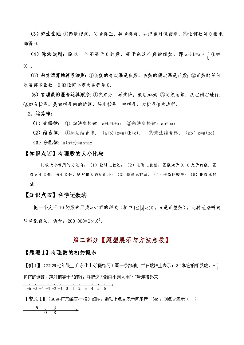 苏科版2024-2025学年七年级数学上册专练习2.17有理数(全章知识梳理与考点分类讲解)(学生版+解析)02