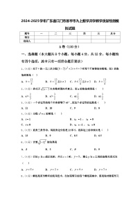 2024-2025学年广东省江门市恩平市九上数学开学教学质量检测模拟试题【含答案】