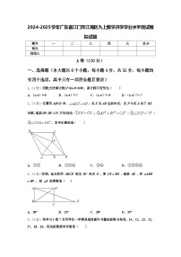 2024-2025学年广东省江门市江海区九上数学开学学业水平测试模拟试题【含答案】