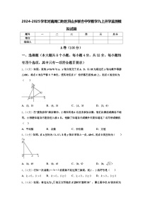 2024-2025学年河南周口地区洪山乡联合中学数学九上开学监测模拟试题【含答案】