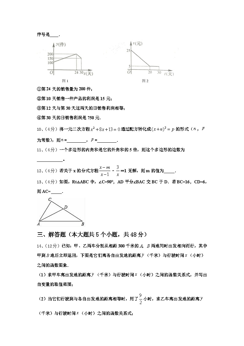2024-2025学年湖北省荆州市洪湖市数学九上开学学业水平测试模拟试题【含答案】第3页