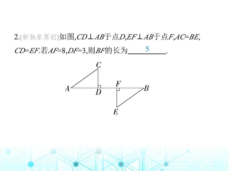 人教版八年级数学上册第十二章全等三角形12-2第四课时斜边及一直角边证全等(HL)课件第4页