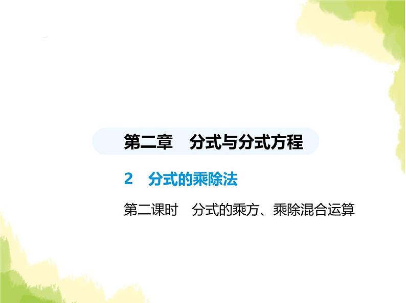 鲁教版八年级数学上册第二章分式与分式方程2第二课时分式的乘方、乘除混合运算课件01