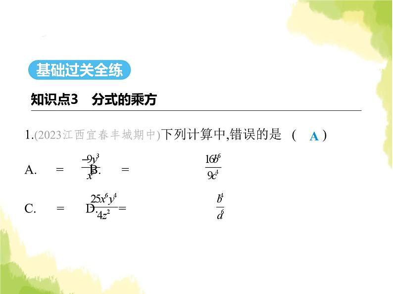 鲁教版八年级数学上册第二章分式与分式方程2第二课时分式的乘方、乘除混合运算课件02