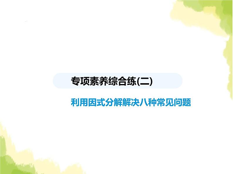 鲁教版八年级数学上册专项素养综合练(二)利用因式分解解决八种常见问题课件01
