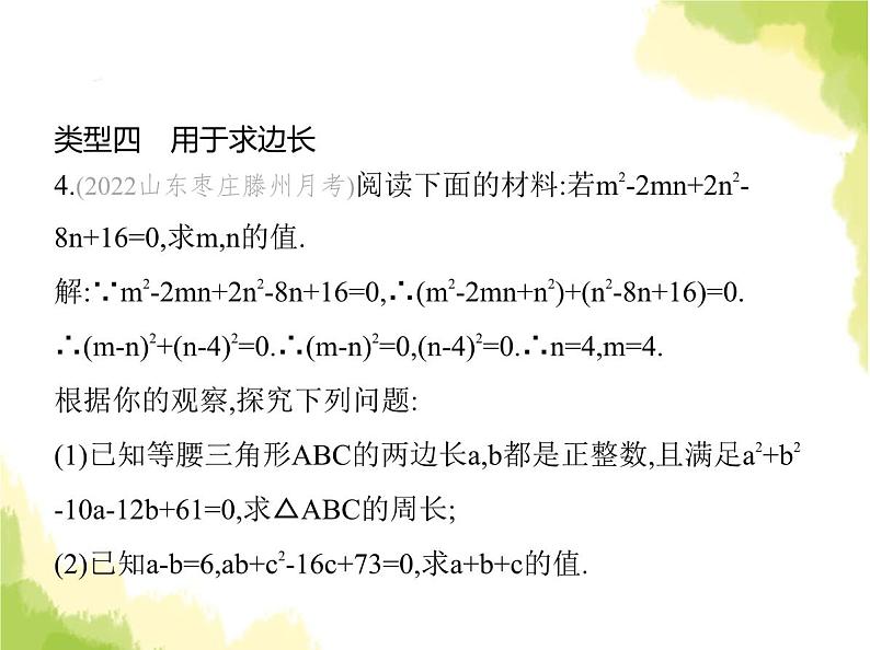 鲁教版八年级数学上册专项素养综合练(二)利用因式分解解决八种常见问题课件08