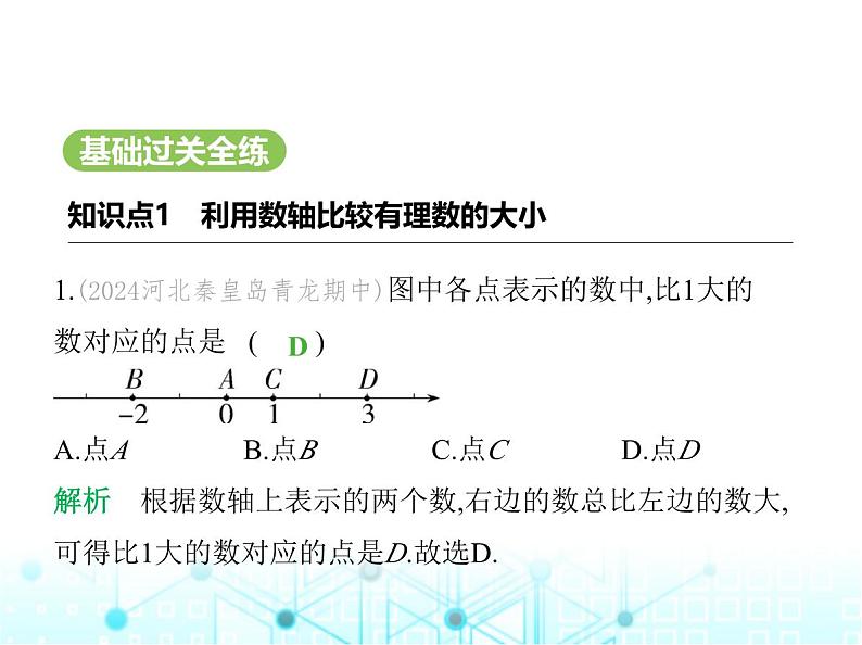 冀教版七年级数学上册第一章有理数1.4有理数的大小课件第2页