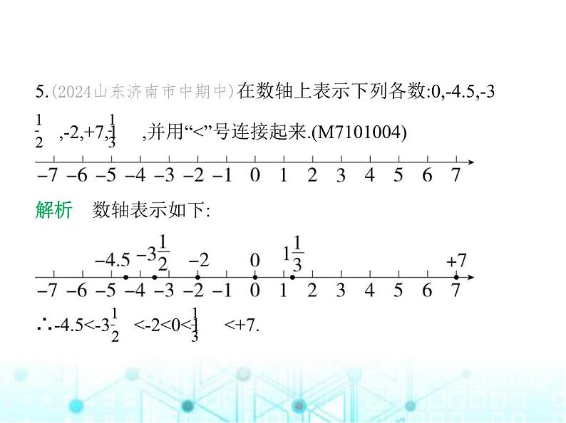 青岛版七年级数学上册专项素养综合练(一)有理数大小比较的方法及应用课件第7页