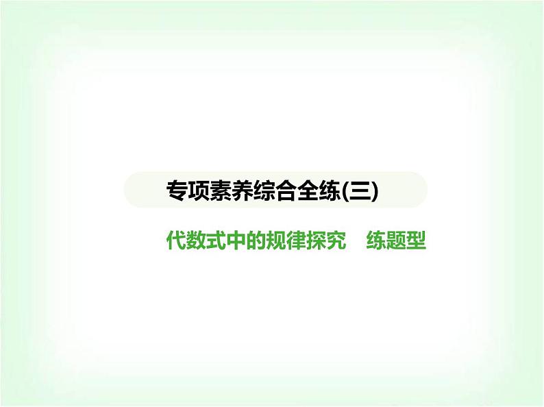 华东师大版七年级数学上册专项素养综合练(三)代数式中的规律探究练题型课件第1页