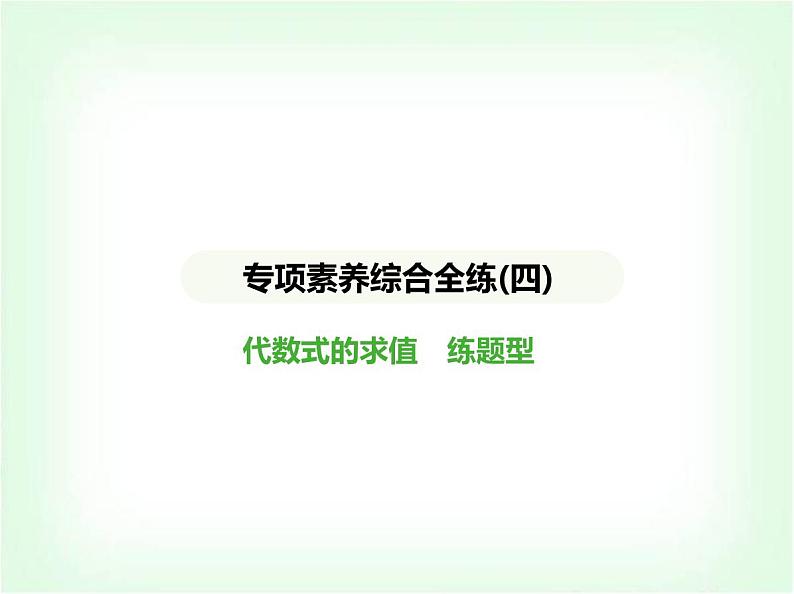 华东师大版七年级数学上册专项素养综合练(四)代数式的求值练题型课件01