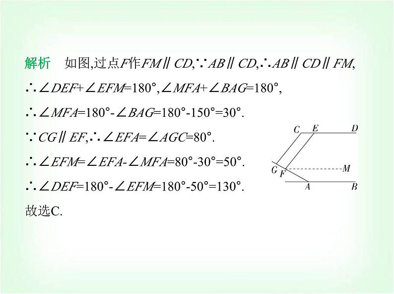 华东师大版七年级数学上册专项素养综合练(八)平行线拐点的四种模型练模型课件05