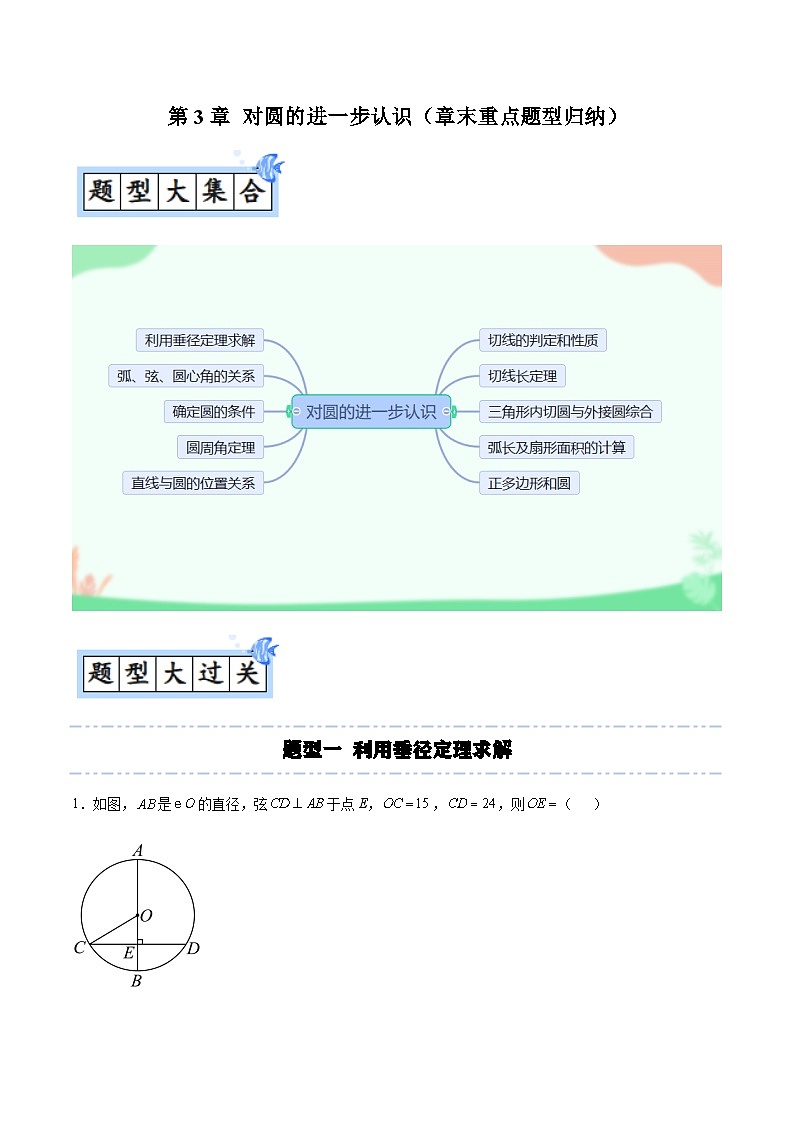 第3章 对圆的进一步认识（章末重点题型归纳）（原卷版）第1页