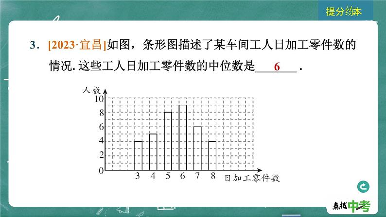 2024年春 中考数学 习题课件 第七部分 抽样与数据分析 第32课时 数据的分析第5页