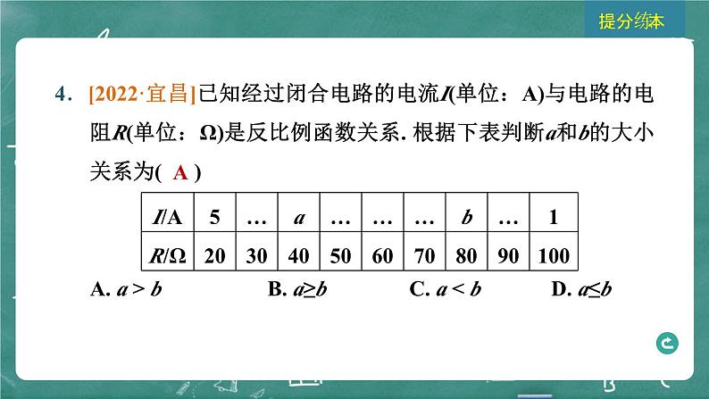 2024年春 中考数学 习题课件 第三部分 函数 第12课时 反比例函数第6页