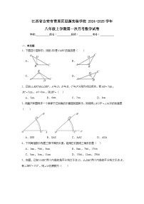 江西省吉安市青原区思源实验学校2024-2025学年八年级上学期第一次月考数学试卷