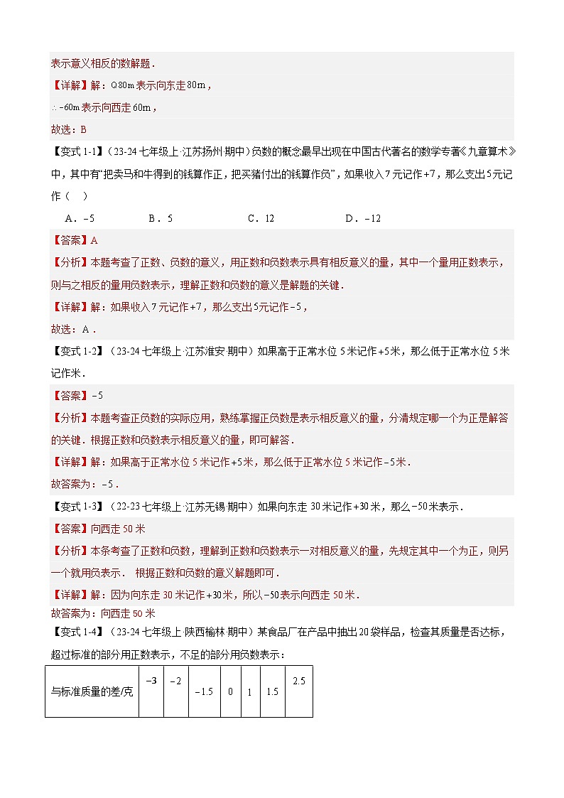 专题01 有理数（考点清单，知识导图+5个考点清单+8种题型解读）解析版第3页
