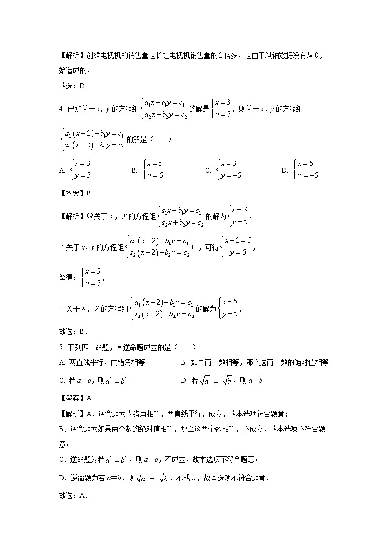 [数学]四川省绵阳市江油市八校联考2024-2025学年八年级上学期开学考试试题(解析版)第2页