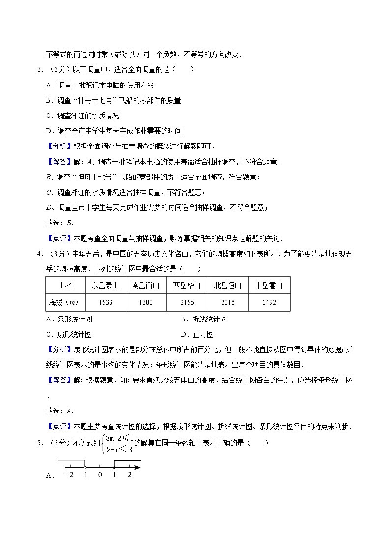 【精品同步练习】全套专题数学2023-2024：长郡教育集团七年级下学期期末数学试卷含解析02