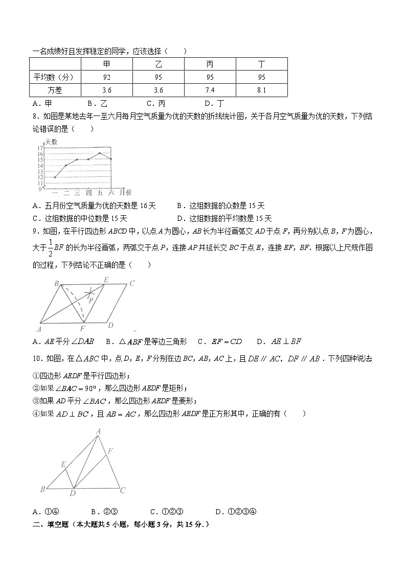湖北省孝感市孝昌县2023-2024学年八年级下学期期末考试数学试卷(含答案)02