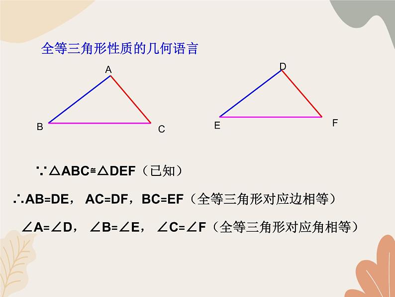 青岛版（六三制）数学八年级上册 第1章  全等三角形  复习课件第8页