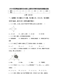 2024年甘肃省庆阳市合水县九上数学开学教学质量检测模拟试题【含答案】