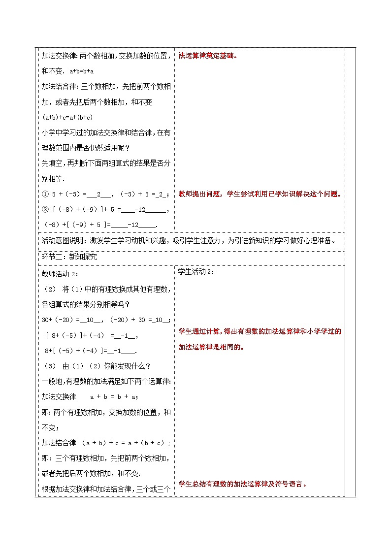 湘教版数学七年级上册1.4.1.2 有理数的加法运算律 （课件+教案+大单元整体教学设计）02