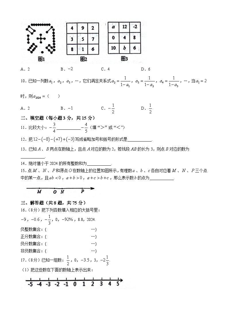 河南省洛阳市洛宁县2024-2025学年七年级上学期第一次月考数学试题(无答案)第2页