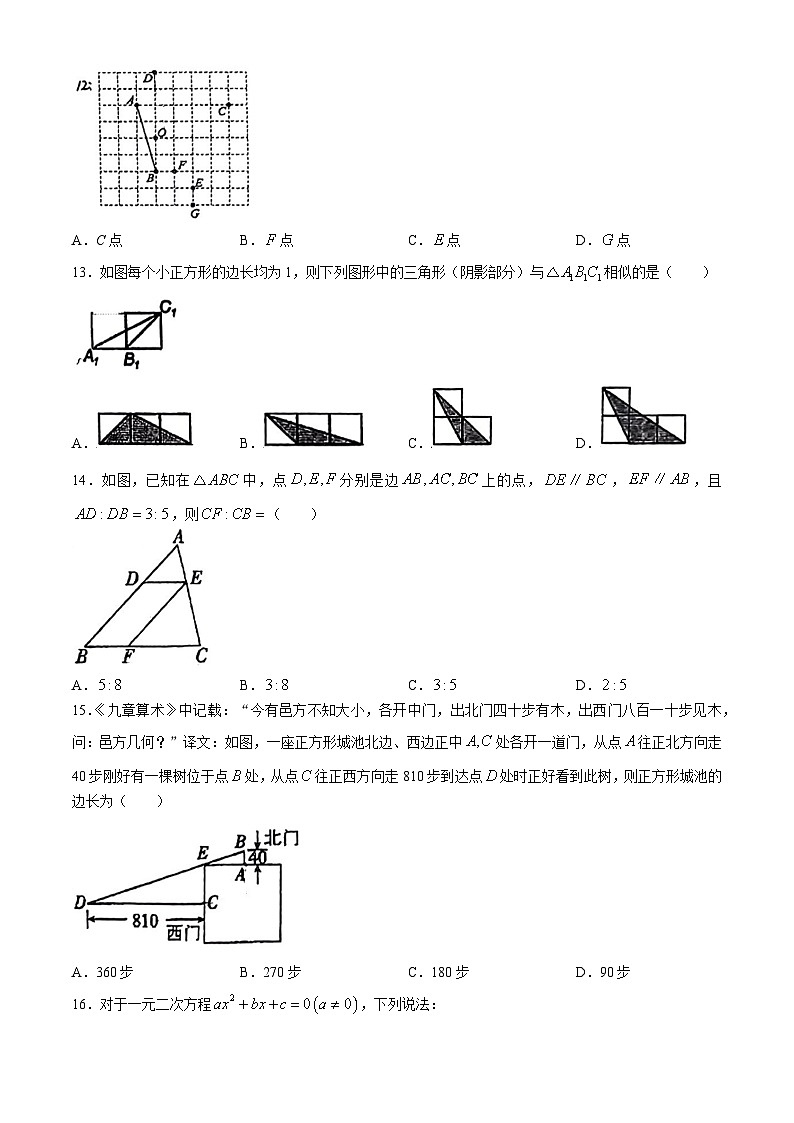 河北省石家庄市第十三中学2024-2025学年九年级上学期九月月考数学试题(无答案)第3页