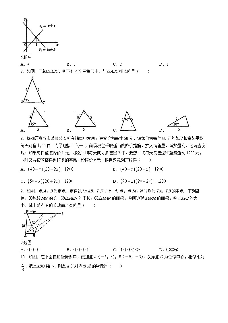 _河北省石家庄第43中2024-2025学年九年级上学期开学测数学试题(无答案)第2页
