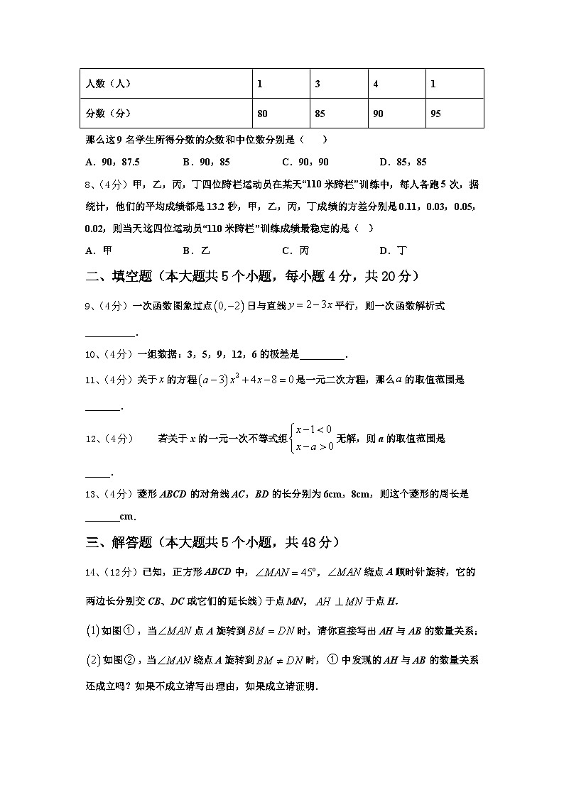 2024年河北省唐山市古治区九年级数学第一学期开学复习检测模拟试题【含答案】02