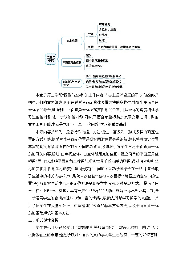 北师大版（2024）八年级数学上册第三章 位置与坐标单元整体分析教案第2页