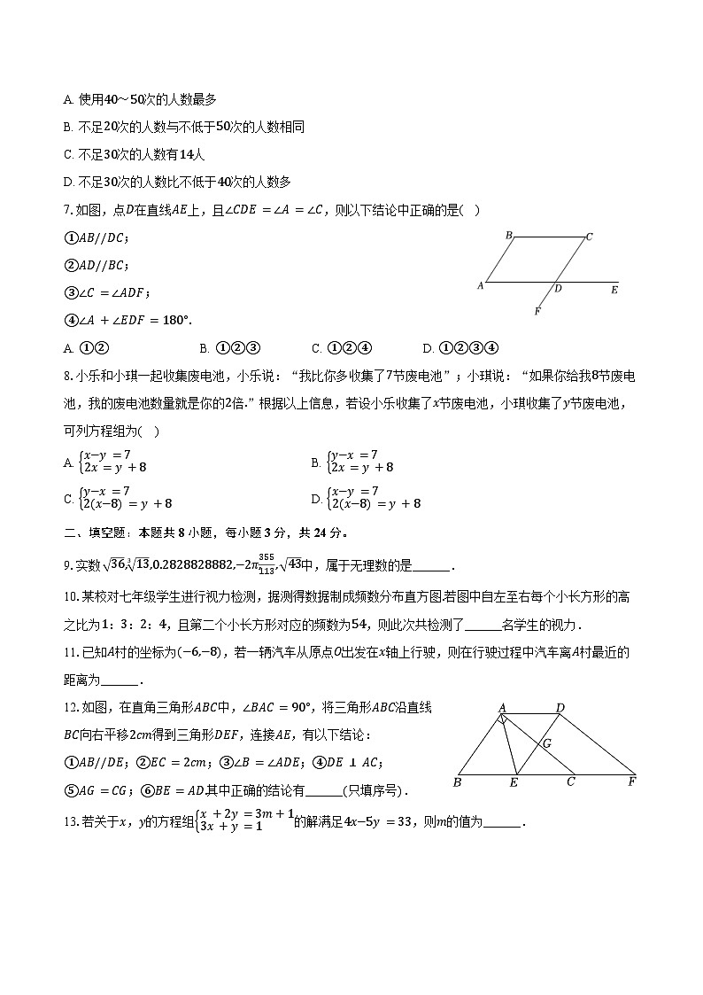 2023-2024学年山东省滨州市邹平市七年级（下）期末数学试卷（含答案）第2页