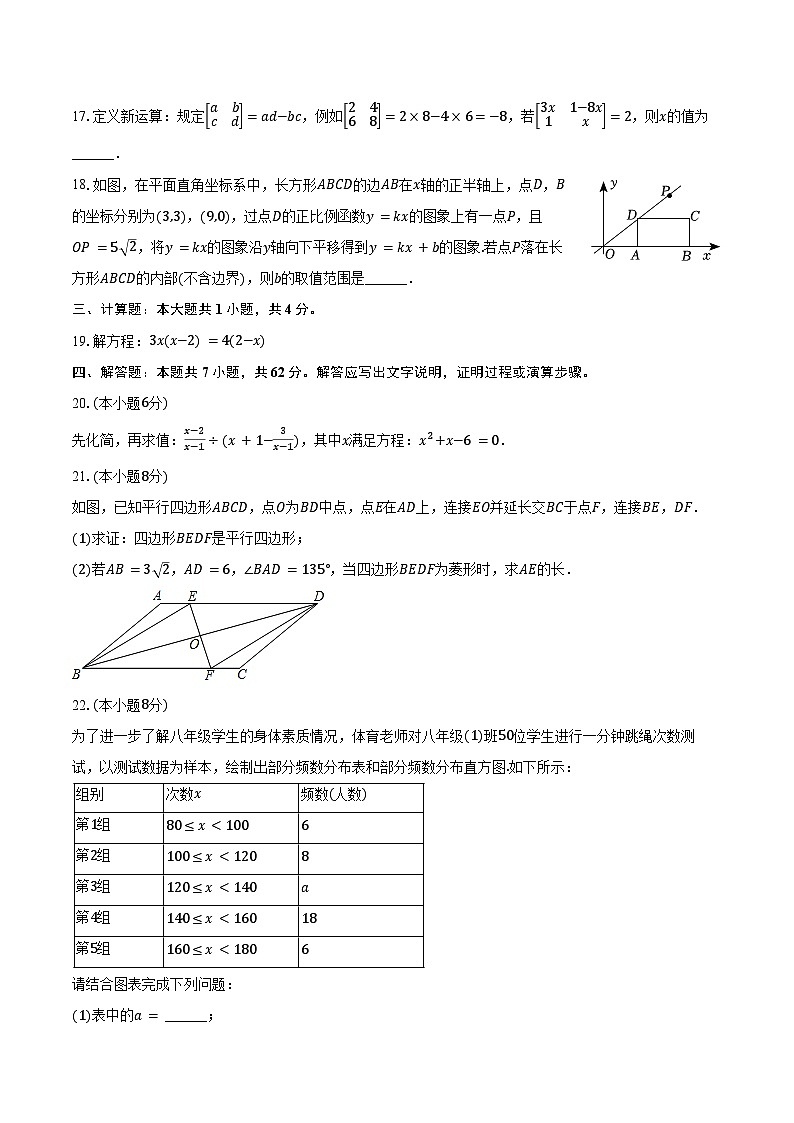 2024-2025学年湖南省怀化市鹤城区雅礼实验学校九年级（上）入学数学试卷（含答案）第3页