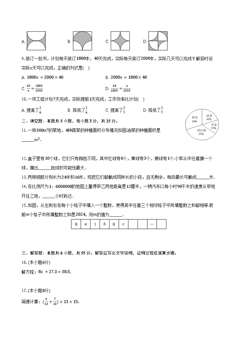 2024-2025学年辽宁省沈阳市皇姑区七年级（上）开学数学试卷（含答案）第2页