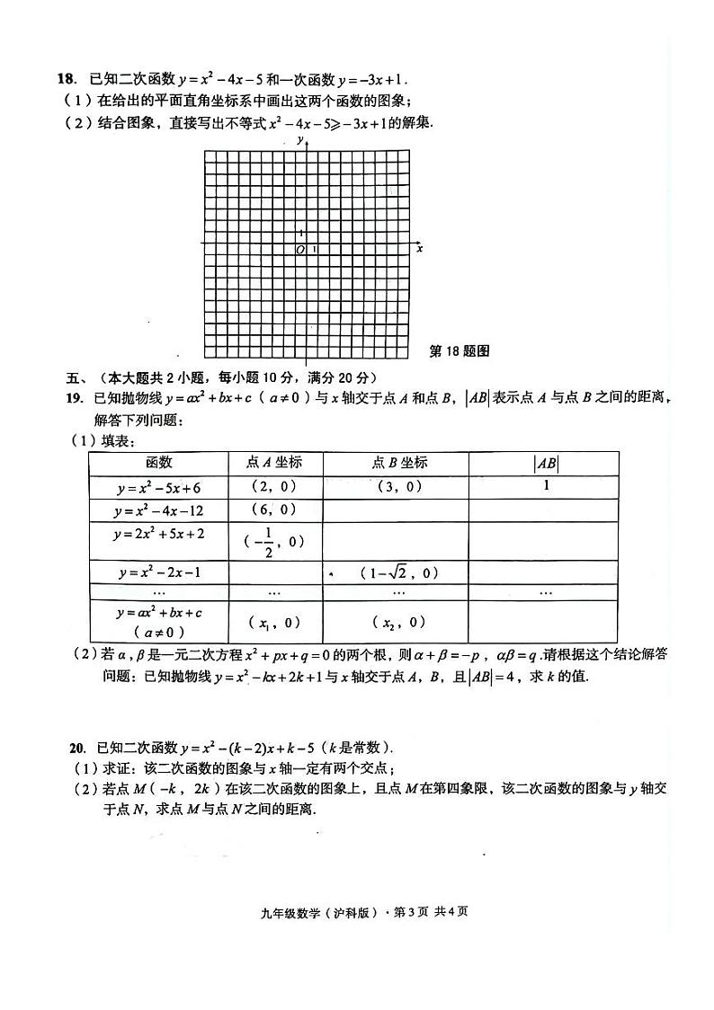安徽合肥多校联考2024年九年级上学期9月月考数学试题+答案第3页